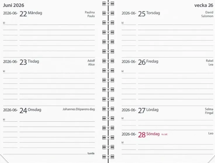 Kalender 2025-2026 Lilla Studieåret Basic plast svart
