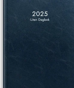 Kalender 2025 Liten Dagbok blått konstläder