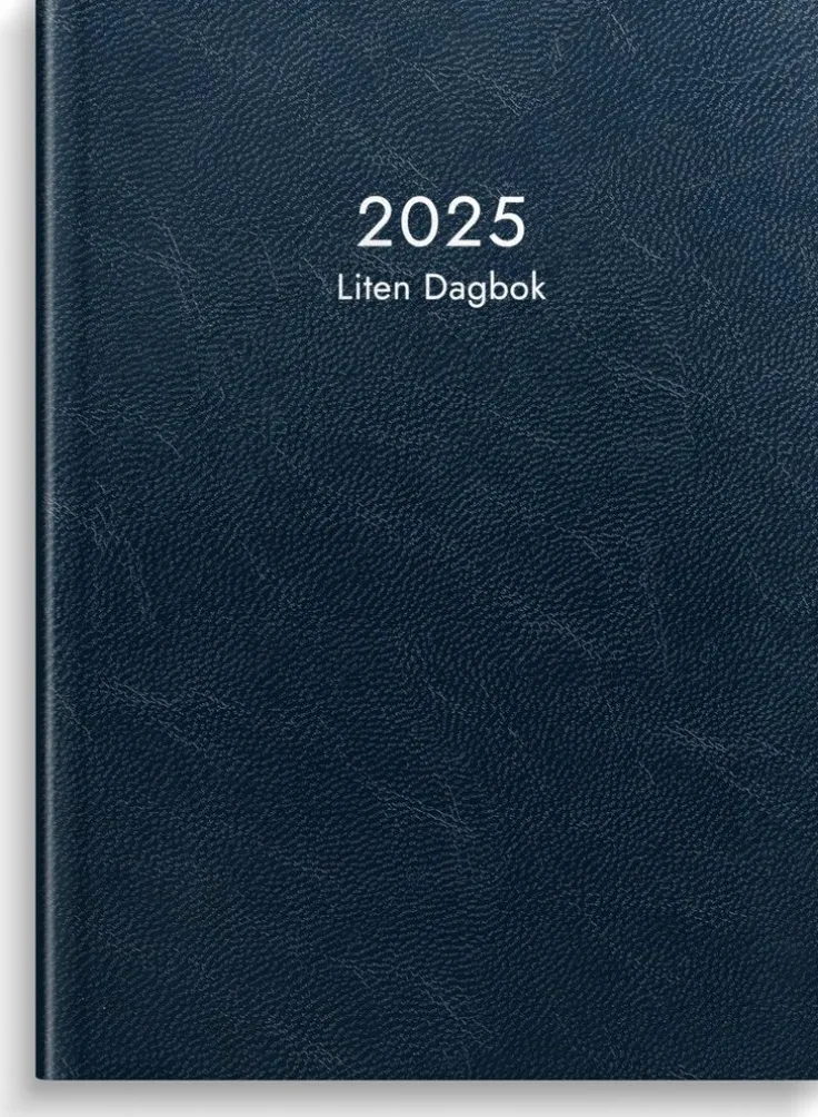 Kalender 2025 Liten Dagbok blått konstläder