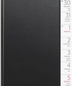 Kalender 2025 Liten Veckokalender svart plast