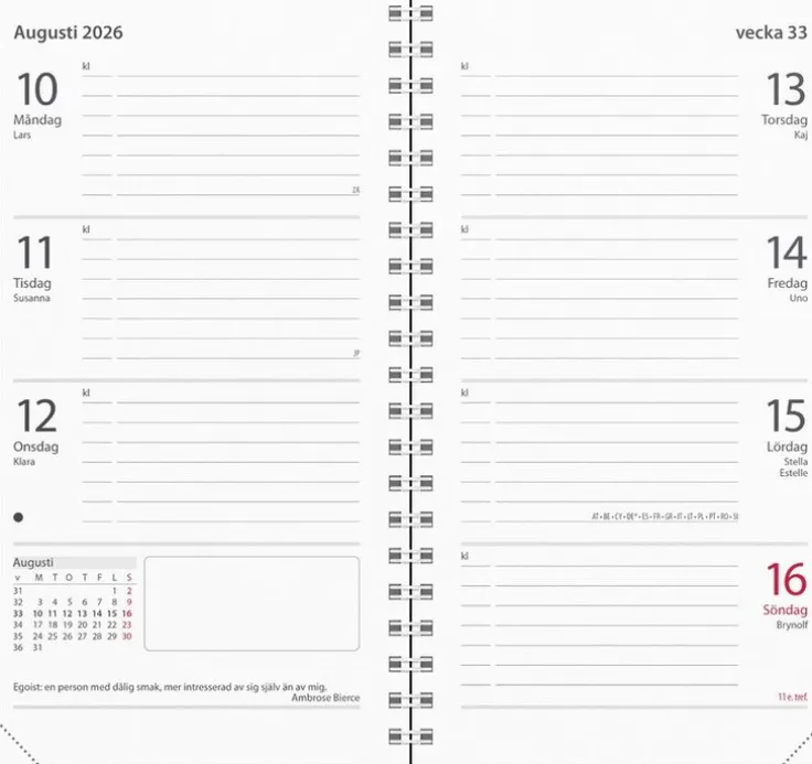 Kalender 2026 Master svart konstläder