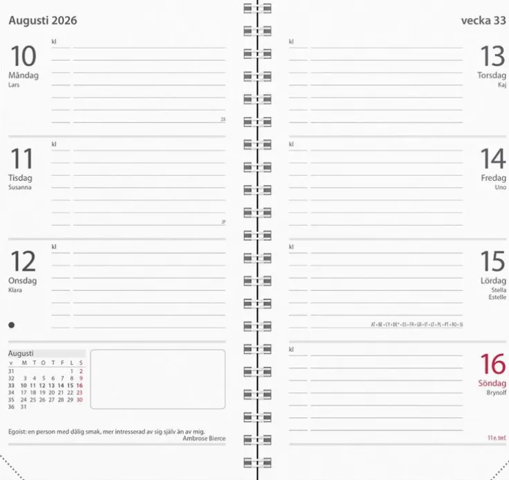 Kalender 2026 Master svart plast