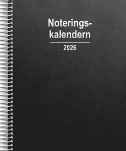 Kalender 2026 Noteringskalendern svart konstläder