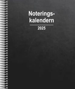 Kalender 2025 Noteringskalendern svart konstläder