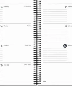 Kalender 2025-2026 Organizer & Notes Svart