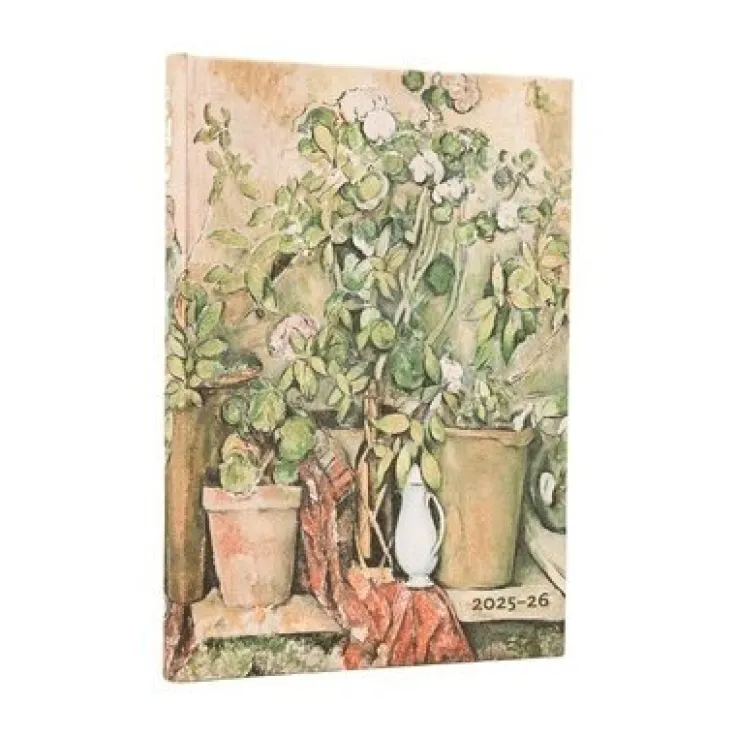 Kalender 2025-2026 Paperblanks 18-månader Midi horisontal - Cezanne´s Terracotta Pots and Flozeres