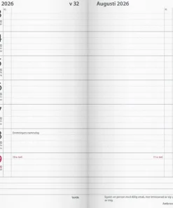 Kalender 2026 Plano svart plast