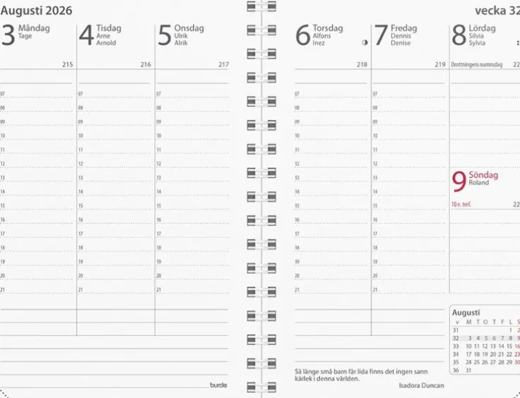 Kalender 2026 Prestige refill