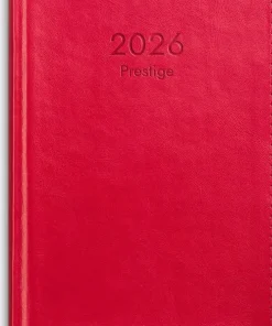 Kalender 2026 Prestige rött konstläder