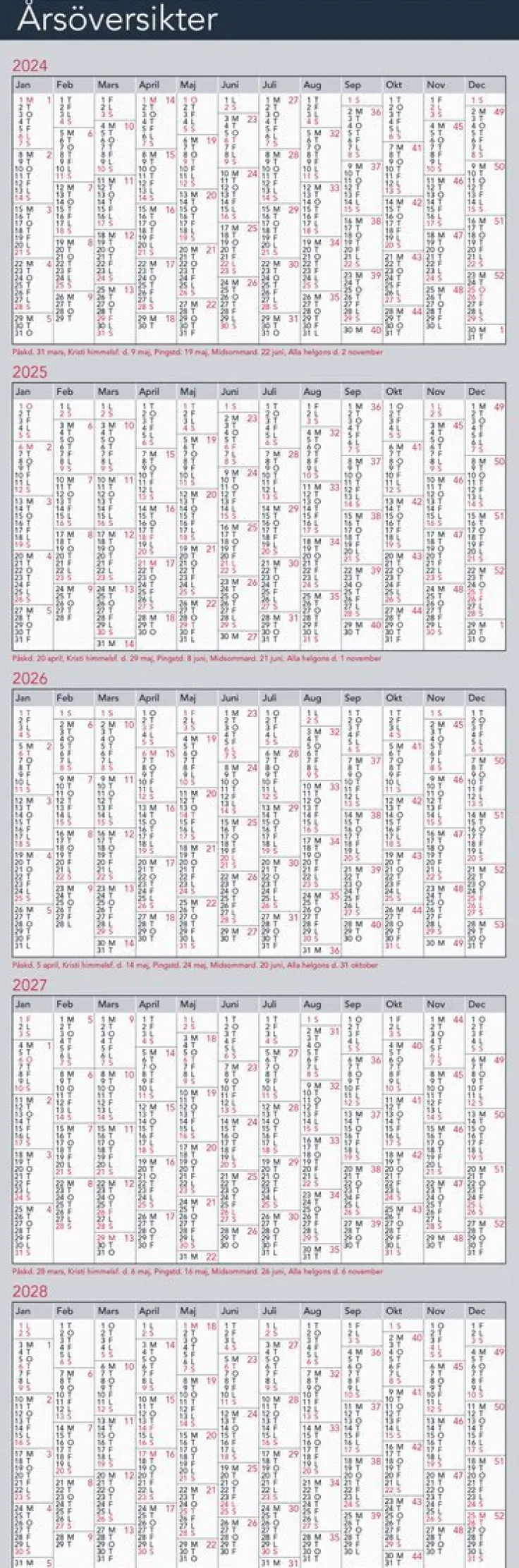 Kalender 2025 Årsblad