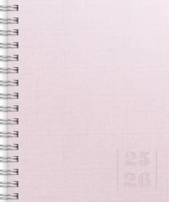 Kalender 2025-2026 Senator A6 Textile rosa