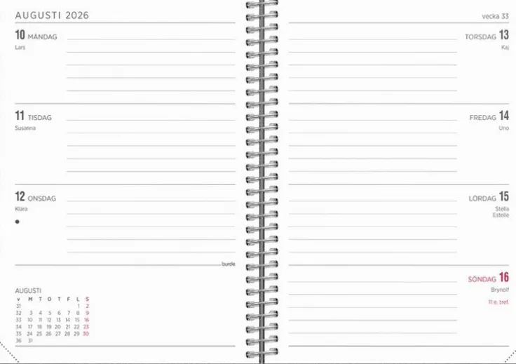 Kalender 2026 Senator A6 Twist svart