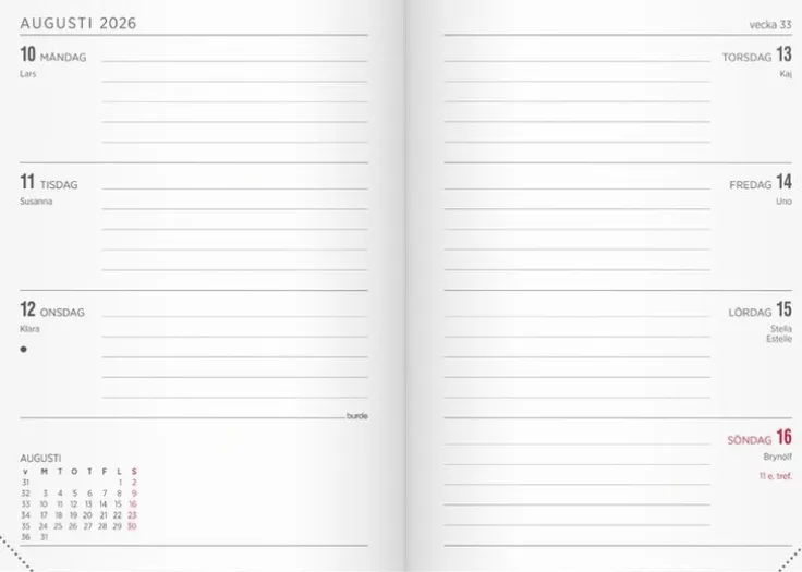 Kalender 2026 Senator A6 Vega svart