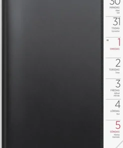 Kalender 2025 Stor Veckokalender svart plast