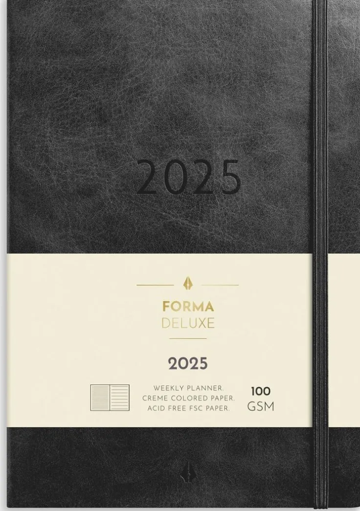 Kalender 2025 Stor Veckokalender Forma Deluxe svart
