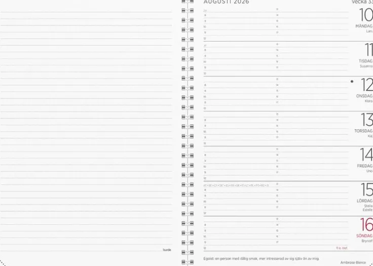 Kalender 2026 Stor Veckokalender refill