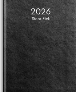 Kalender 2026 Stora Fick svart konstläder