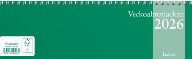 Kalender 2026 Veckoalmanackan