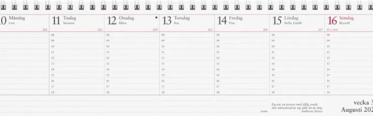 Kalender 2026 Veckoalmanackan