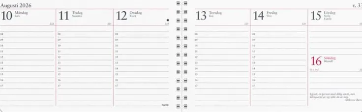 Kalender 2026 Veckokalendern refill