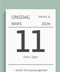 Kalender 2026 Väggplån med dagblock Humor