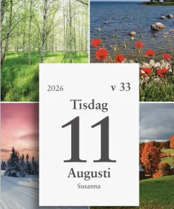 Kalender 2026 Väggplån med dagblock Årstiderna