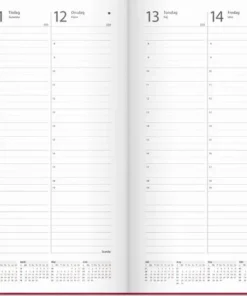 Kalender 2026 Weekly A5 rosa konstläder