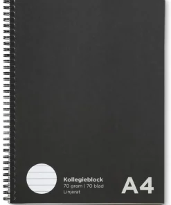 Kollegieblock A4 linjerat svart