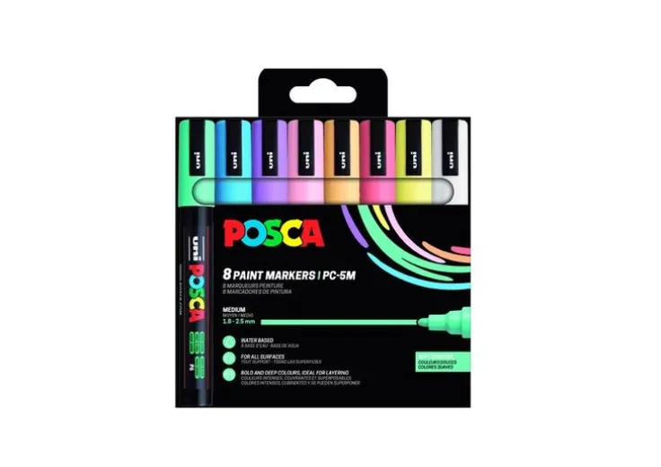 Marker Posca PC-5M 8 pastellfärger