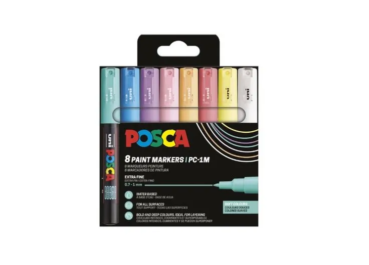 Marker Posca PC-1M 8 pastellfärger