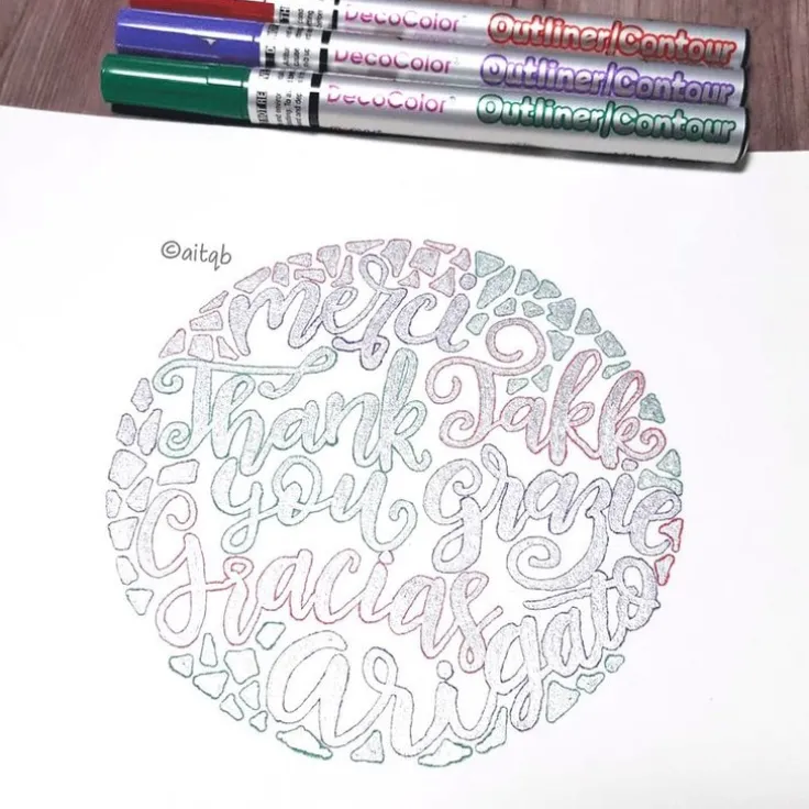 Markerpenna DecoColor Color Outliner röd/silver