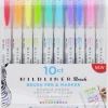 Markerpenna Zebra Mildliner Brush 10 färger