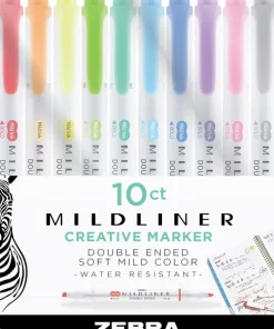 Markerpenna Zebra Mildliner dubbelspets 10 färger