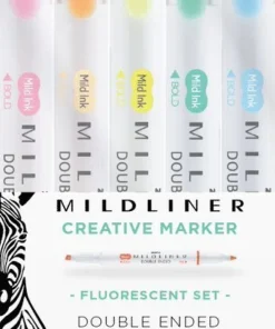 Markerpenna Zebra Mildliner dubbelspets Fluorescent 5 färger