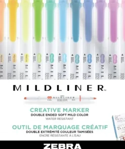 Markerpenna Zebra Mildliner dubbelspets 15 färger