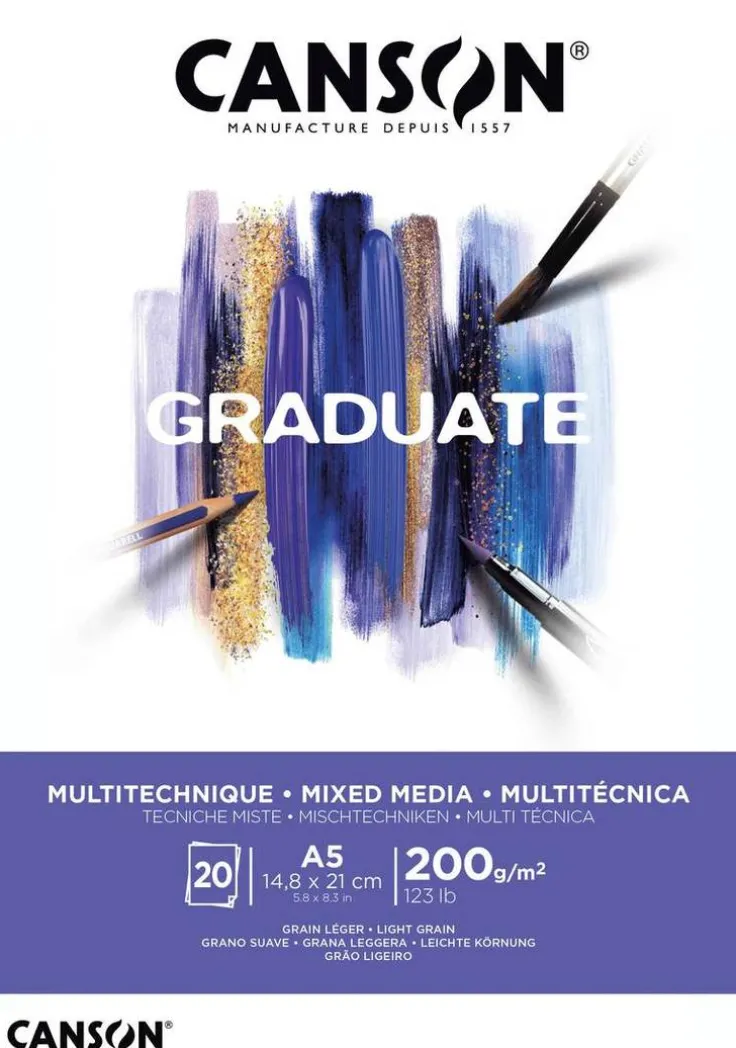 Målarblock A5 Graduate mixed media 200g 20 blad