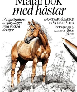 Målarbok med hästar : 50 detaljerade illustrationer för hästälskare