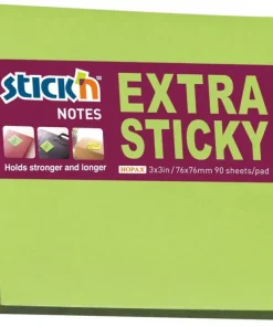 Notisblock Stick'n Extra Sticky 76x76mm grön