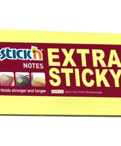 Notisblock Stick'n Extra Sticky 76x127mm gul