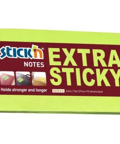 Notisblock Stick'n Extra Sticky 76x127mm grön