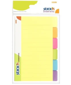 Notisblock Stick'n 149x98mm register 6 neonfärger