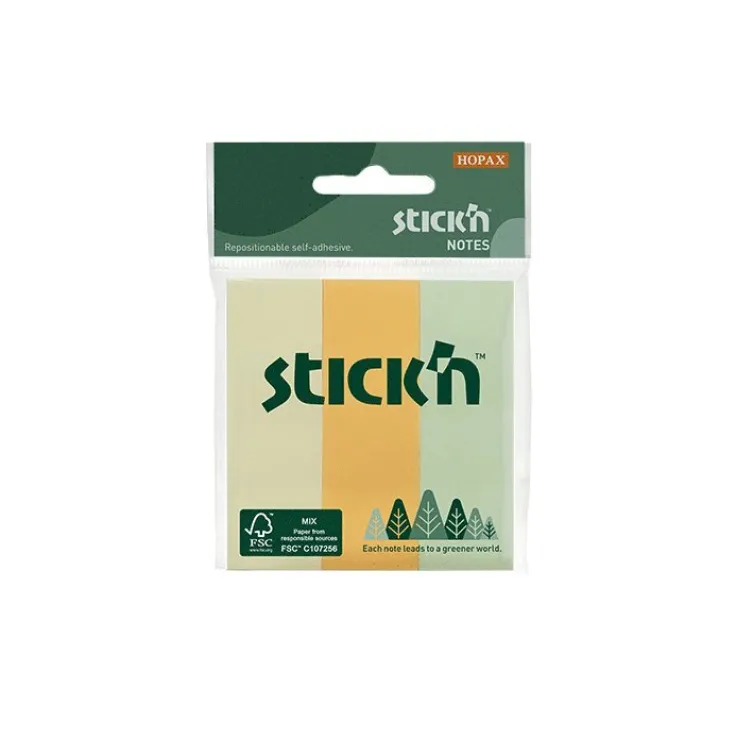 Notisflik Stick'n 76x25mm FSC 3 färger