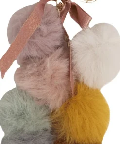 Nyckelring Pompom färgmix