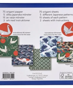 Origami Klassiska Japanska mönster 75 ark i 5 motiv