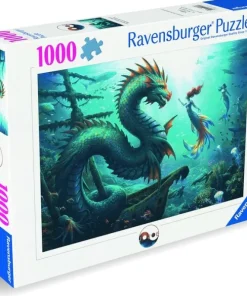 Pussel 1000 bitar Enchanted Depths Dragon Mermaid