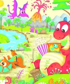 Pussel 2x12 bitar My Dino Friends
