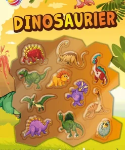 Pyssla och måla : Dinosaurier, med 3D klistermärken