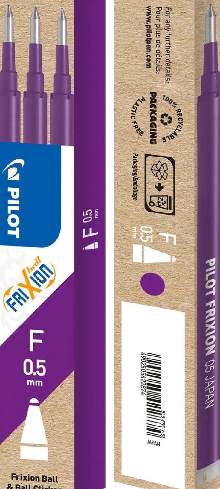 Refill Frixion Ball 0,5 3-pack violett
