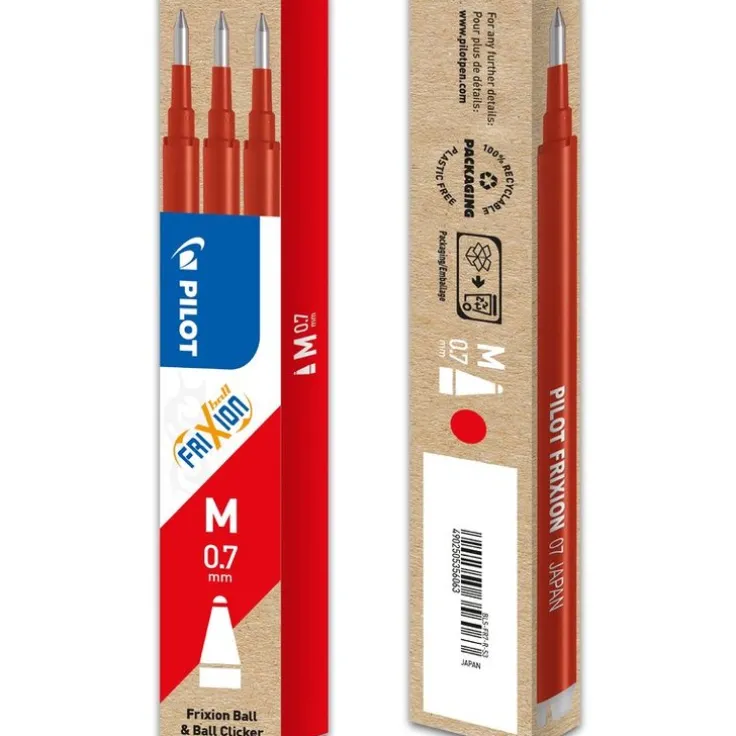 Refill Frixion Ball 0,7 3-pack röd