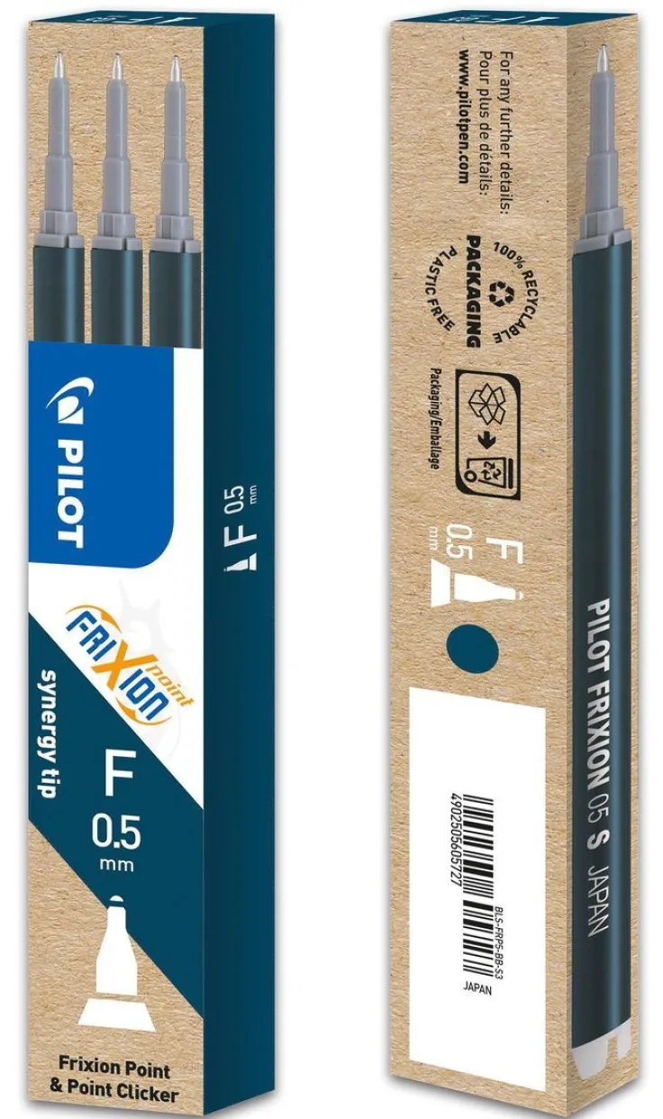Refill Frixion Point 0,5 Synergy-Tip 3-pack blåsvart